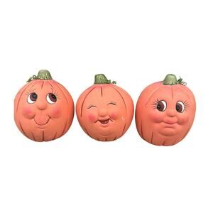 Vintage Anthropomorphic Pumpkin Figurines Set of 3